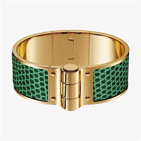 hermes leather hinged bracelet